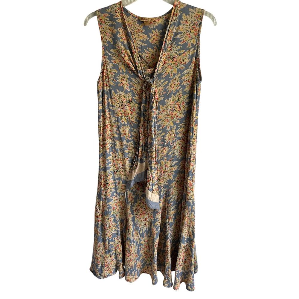 Vintage April Cornell Women’s Size XL Front Tie Gatsby Midi Floral Print Dress
